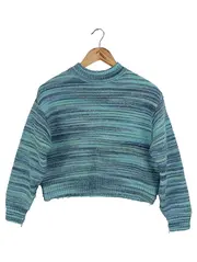 Vorschaubild 1 von Kinder Pullover Gr. 164 Blau Gestreift Cropped Strick