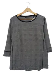 Vorschaubild 1 von Damen Shirt Langarm kariert Gr. 44/46 Grau Business 3/4-Arm
