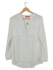 Vorschaubild 1 von EDC Damen Hemdbluse Weiß Gr. M Casual Langarm Bluse