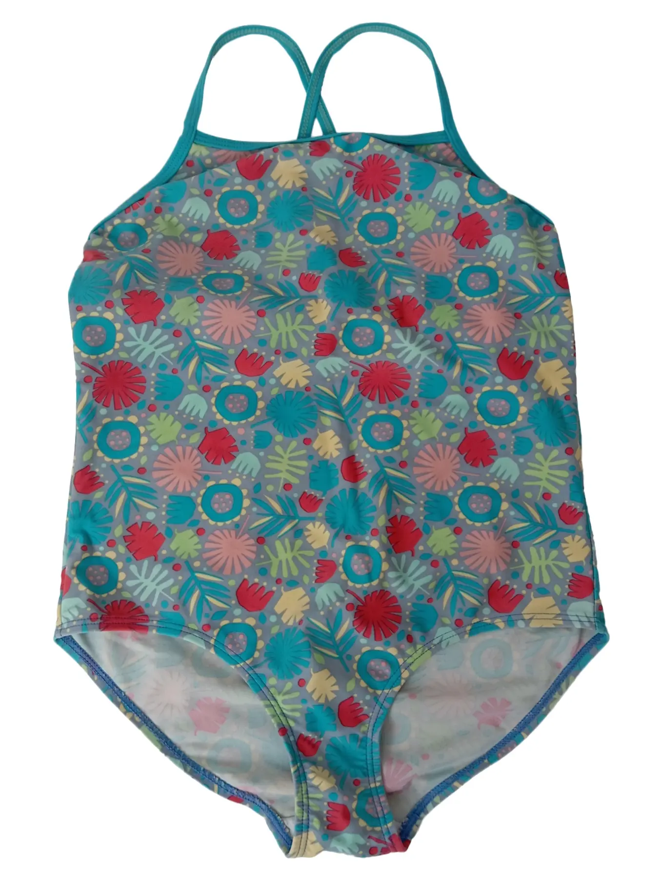 FRUGI Kinder Badeanzug Gr. 128/134 Mehrfarbig Blumenmuster Farbenfroh