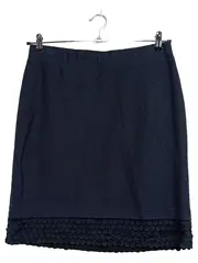 Vorschaubild 1 von Damen Rock Bleistiftrock Blau Wolle Gr. M-L 40 Klassisch