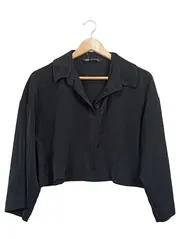 Vorschaubild 1 von Damen Pullover Schwarz Gr. 38, M Casual Cropped Viskose