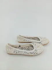 Vorschaubild 2 von Mädchen Ballerinas Lochmuster Spitze Weiß Gr. 32 Sommer Schuhe