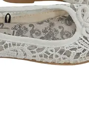 Vorschaubild 3 von Mädchen Ballerinas Lochmuster Spitze Weiß Gr. 32 Sommer Schuhe