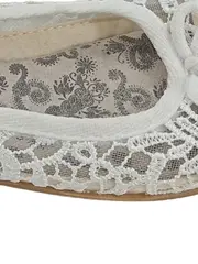 Vorschaubild 4 von Mädchen Ballerinas Lochmuster Spitze Weiß Gr. 32 Sommer Schuhe
