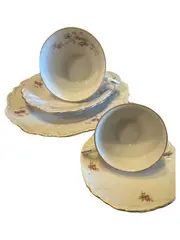 Vorschaubild 1 von Kaffeeservice 6tlg Porzellan Blumen Weiß 2 Gedecke Klassisch