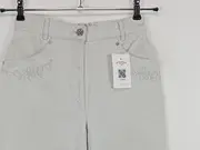 Vorschaubild 3 von Damen Jeans Straight Leg 36 Beige Uni Stickerei Baumwolle