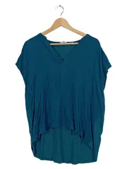 Vorschaubild 1 von Damen T-Shirt V-Ausschnitt Petrol Viskose Gr. L 42 Casual