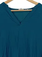 Vorschaubild 3 von Damen T-Shirt V-Ausschnitt Petrol Viskose Gr. L 42 Casual