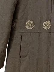 Vorschaubild 2 von Mädchen Felljacke Kapuze Stickerei Wolle Braun Gr. 140