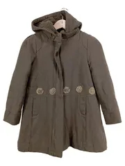 Vorschaubild 1 von Mädchen Felljacke Kapuze Stickerei Wolle Braun Gr. 140