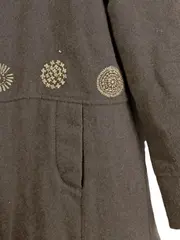 Vorschaubild 3 von Mädchen Felljacke Kapuze Stickerei Wolle Braun Gr. 140