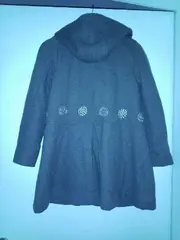 Vorschaubild 4 von Mädchen Felljacke Kapuze Stickerei Wolle Braun Gr. 140