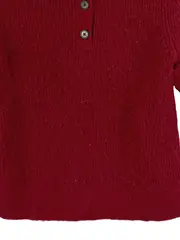 Vorschaubild 4 von Damen Pullover Polokragen Rot Gr. XS Wolle Alpaka