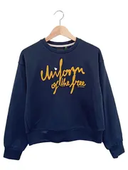 Vorschaubild 1 von Damen Sweatshirt Blau Casual Einheitsgröße Schriftzug