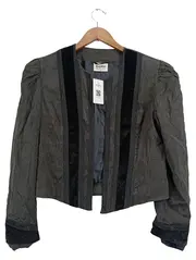 Vorschaubild 1 von Damen Blazer Jacke Gr. 42/XL Grau Vintage Seide Elegant