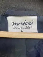 Vorschaubild 5 von Damen Blazer Jacke Gr. 42/XL Grau Vintage Seide Elegant