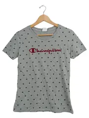 Vorschaubild 1 von Damen T-Shirt Grau 38/M Sportlich Allover-Logo-Print