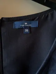 Vorschaubild 2 von Etuikleid Damen Gr. 38 Blau Veloursleder-Optik V-Ausschnitt