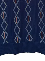 Vorschaubild 3 von Herren Pullunder Strickweste V-Ausschnitt Rautenmuster Blau Gr. 54