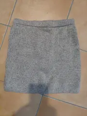 Vorschaubild 5 von Strickrock Damen Gr. S Minirock Beige Meliert Wolle Polyamid