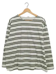 Vorschaubild 1 von Essentials Damen Langarmshirt gestreift Gr. 48/50 Oliv Weiß