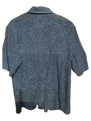 Vorschaubild 2 von Damen Sweatjacke Gr. 46 Blau Strukturmuster Reißverschluss Kurzarm