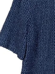 Vorschaubild 4 von Damen Sweatjacke Gr. 46 Blau Strukturmuster Reißverschluss Kurzarm