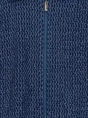 Vorschaubild 3 von Damen Sweatjacke Gr. 46 Blau Strukturmuster Reißverschluss Kurzarm