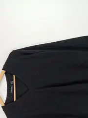 Vorschaubild 3 von Damen Pullover Langarm V-Ausschnitt Schwarz Gr. 44/46 Kaschmir