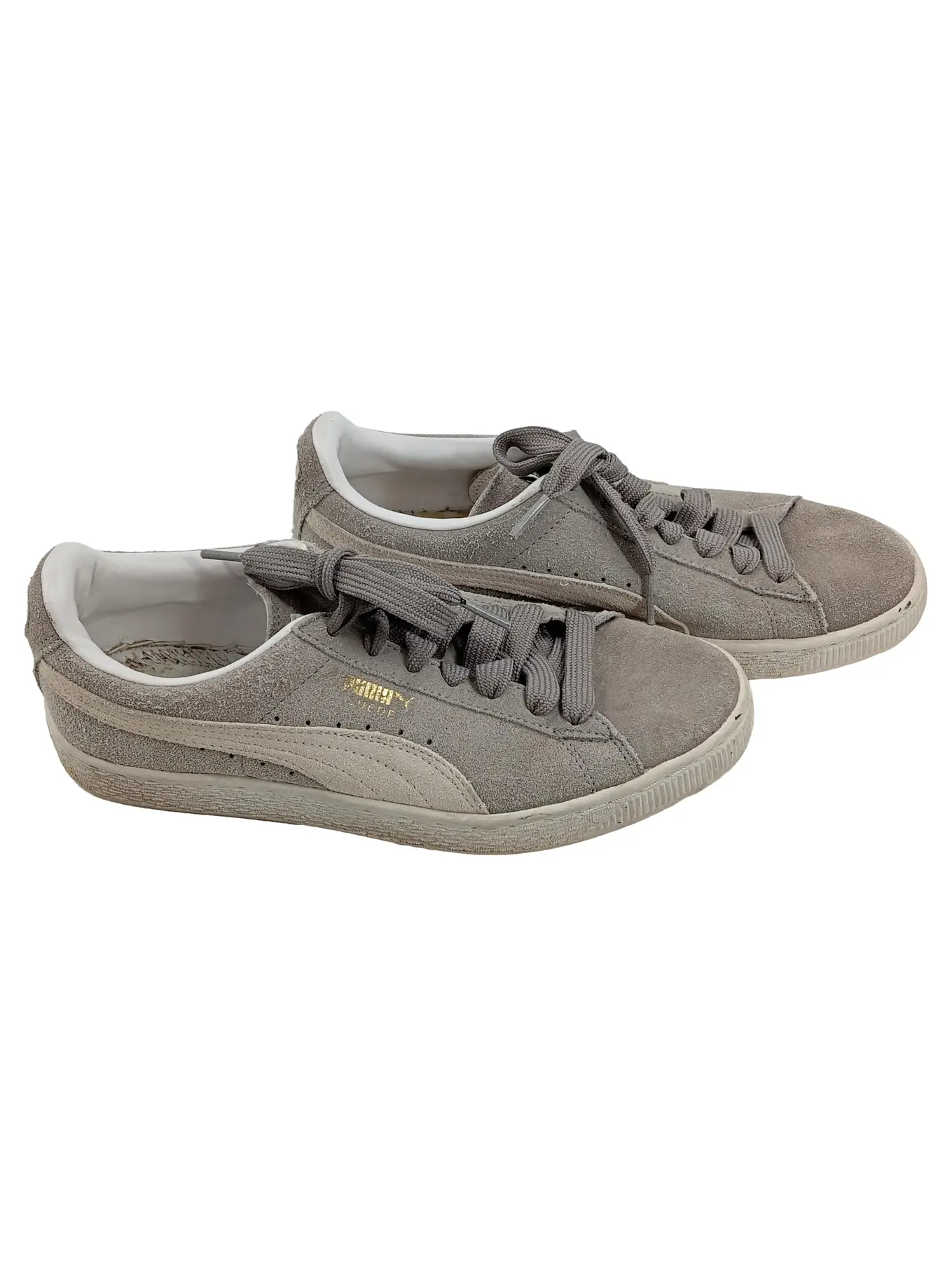 PUMA Suede Classic Sneaker Damen Gr. 38 Grau Wildleder Schnürschuhe