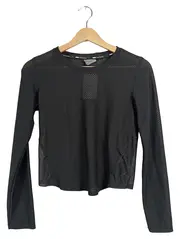 Vorschaubild 1 von Damen Langarmshirt Sport Laufshirt Polyester Mesh Schwarz Gr. 34 XS