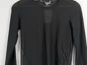 Vorschaubild 3 von Damen Langarmshirt Sport Laufshirt Polyester Mesh Schwarz Gr. 34 XS