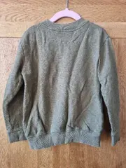 Vorschaubild 2 von Mädchen Bomberjacke Gr. 116 Oliv Blumenmuster Stickerei Baumwolle