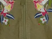 Vorschaubild 4 von Mädchen Bomberjacke Gr. 116 Oliv Blumenmuster Stickerei Baumwolle