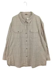 Vorschaubild 1 von Damen Hemdbluse Gr. 48 Beige Kariert Baumwolle Langarm