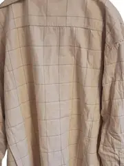 Vorschaubild 5 von Damen Hemdbluse Gr. 48 Beige Kariert Baumwolle Langarm