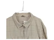 Vorschaubild 6 von Damen Hemdbluse Gr. 48 Beige Kariert Baumwolle Langarm