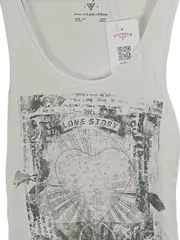Vorschaubild 3 von Damen Tank Top Love Story Print Strass Weiß Gr. S