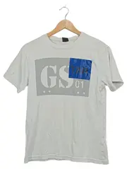 Vorschaubild 1 von Herren T-Shirt Gr. L Beige Logo-Print Baumwolle Casual