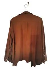 Vorschaubild 5 von Hemdbluse Damen Langarm Uni Braun Gr. 42 XL Freizeit Casual