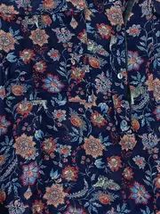 Vorschaubild 2 von Damen Bluse Langarm Blumenmuster Boho Gr. L/42 Blau