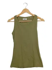 Vorschaubild 1 von Denim Damen Tank Top Gr. XS Oliv Baumwolle Rippstrick