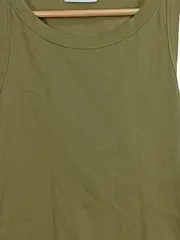 Vorschaubild 2 von Denim Damen Tank Top Gr. XS Oliv Baumwolle Rippstrick