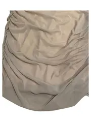 Vorschaubild 2 von Damen Cocktailkleid Gr. 38 Beige Neckholder Korsett Raffung