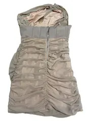 Vorschaubild 4 von Damen Cocktailkleid Gr. 38 Beige Neckholder Korsett Raffung