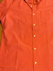 Vorschaubild 3 von Herren Freizeithemd Kurzarm Leinen Baumwolle Rot Gr. M