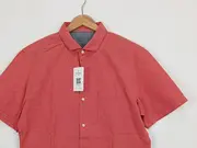 Vorschaubild 2 von Herren Freizeithemd Kurzarm Leinen Baumwolle Rot Gr. M