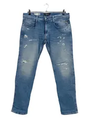 Vorschaubild 1 von Anbass Herren Jeans Slim Fit W36/L32 Blau Destroyed Organic Cotton