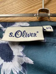 Vorschaubild 4 von A-Linienrock Damen Petrol Blumenmuster Viskose Midirock Gr. 40/L